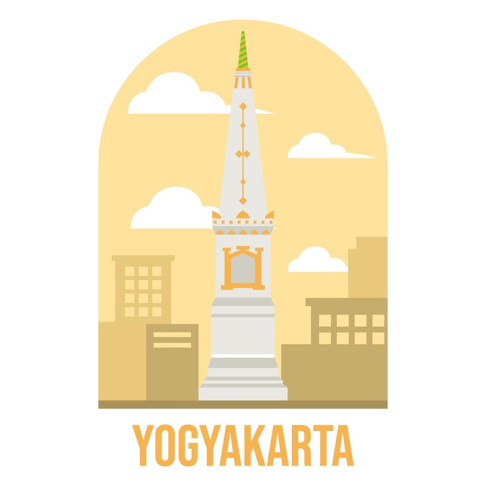 Yogyakarta tower. Culture of Indonesia vector illustration for apparel, poster, merchandise. Eps 10