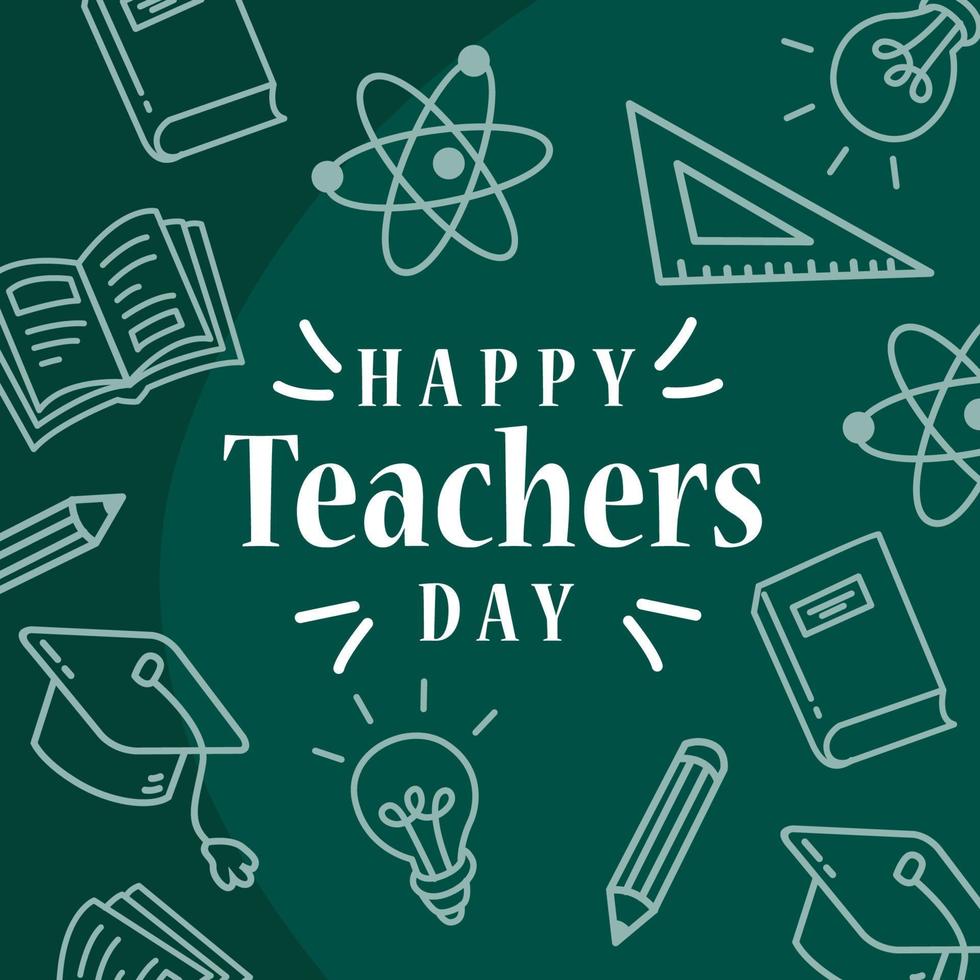 Happy Teacher day illustration template. Fit for poster, banner, wallpaper. Vector eps 10