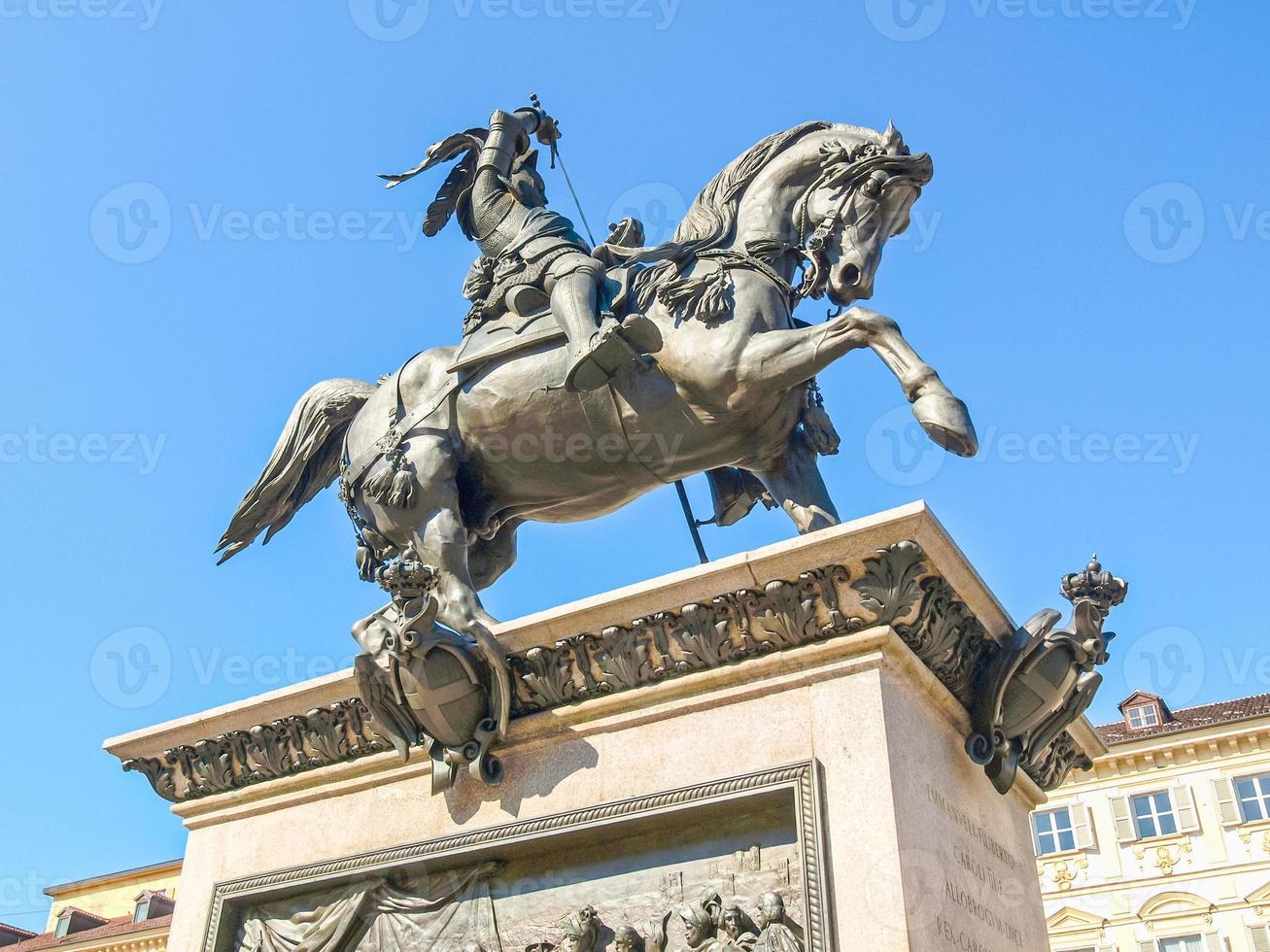 HDR Bronze Horse in Piazza San Carlo, Turin photo