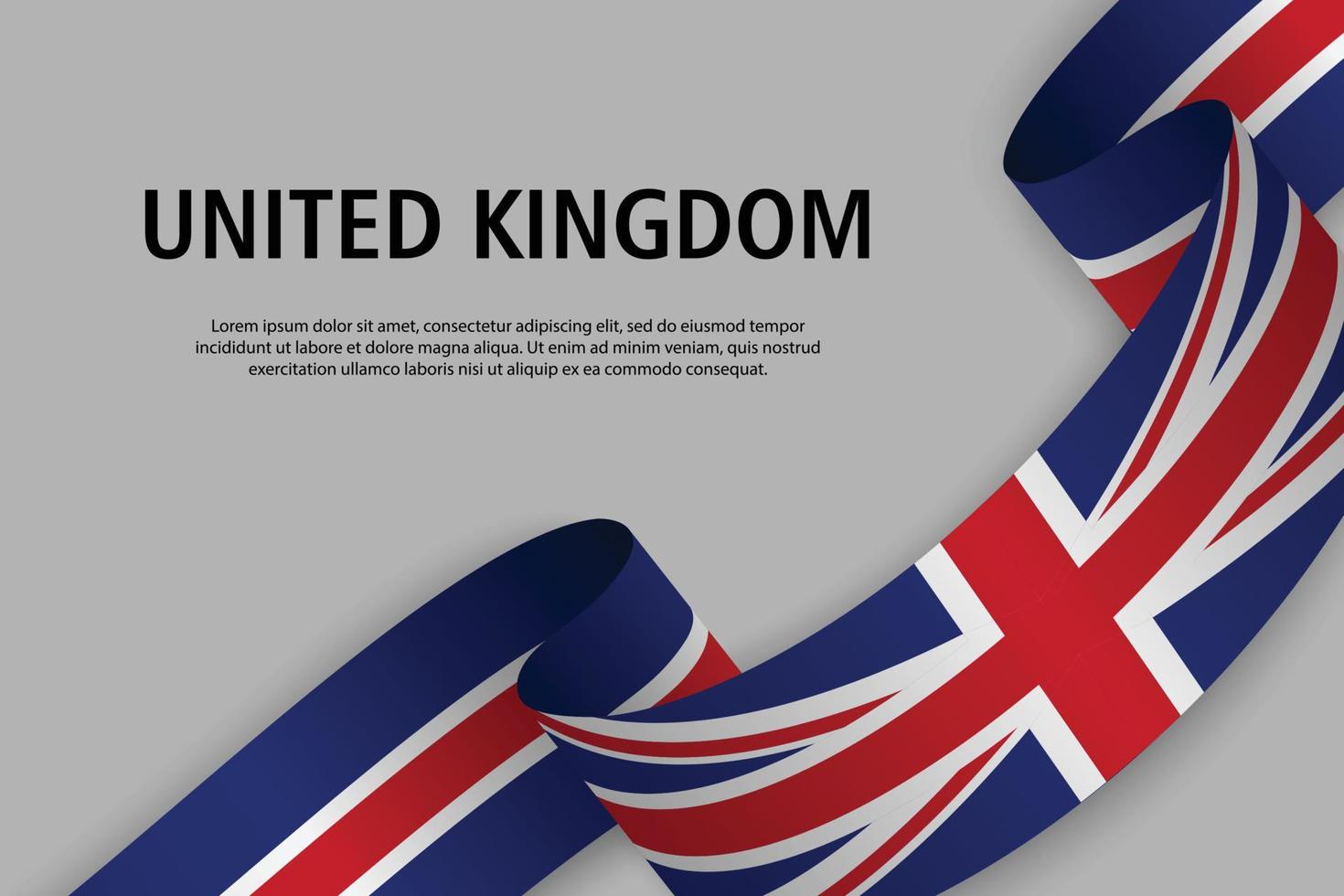 Waving ribbon with Flag, vector illustration