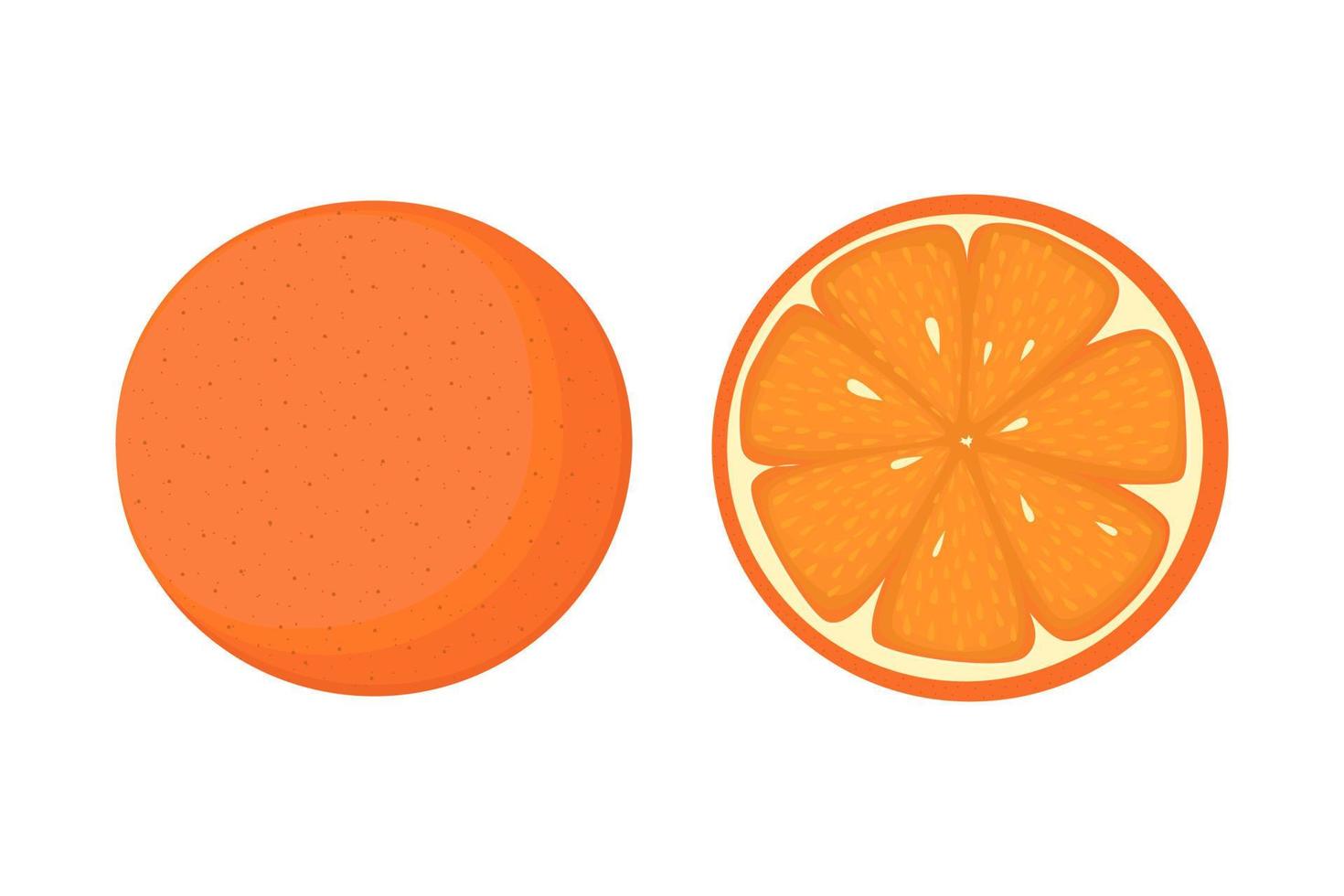 Juicy orange vegan fruit vector flat isolated illustration