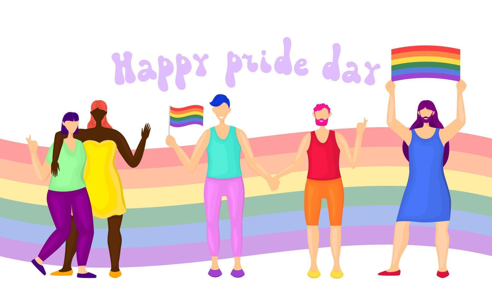 Lgbtq diversity rainbow pride concept vector isolated illustration