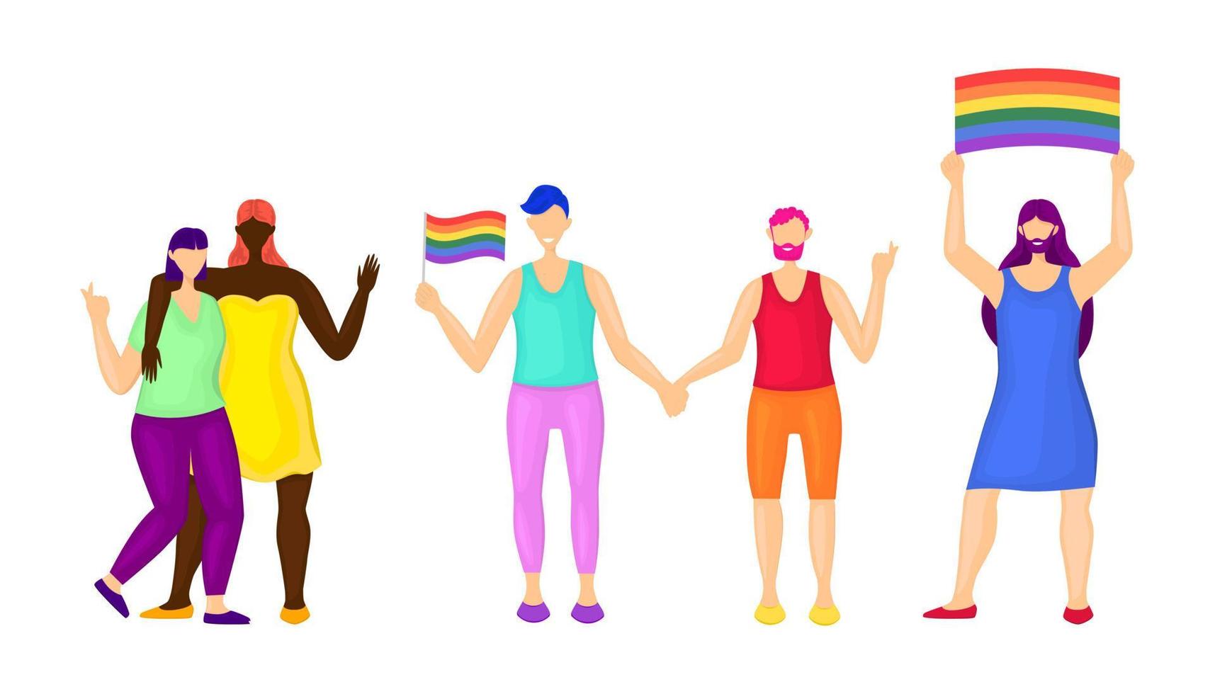 Lgbtq diversity rainbow pride concept vector isolated illustration