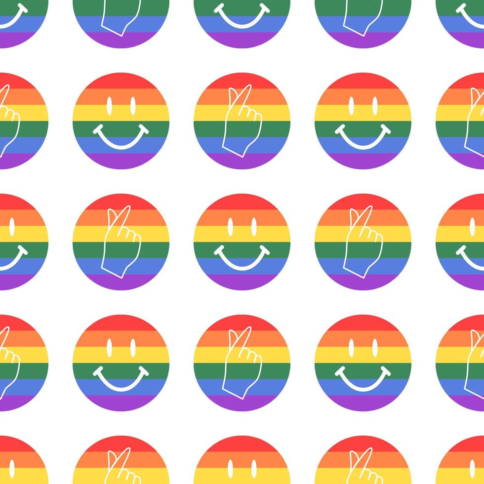 Lgbtq diversity rainbow pride concept vector seamless pattern