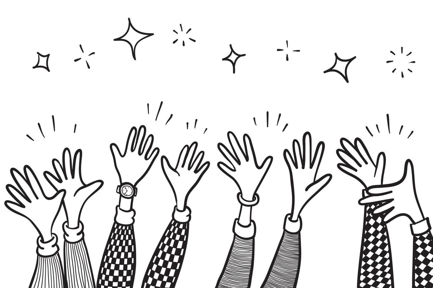 Applause hand draw. Vector illustration.