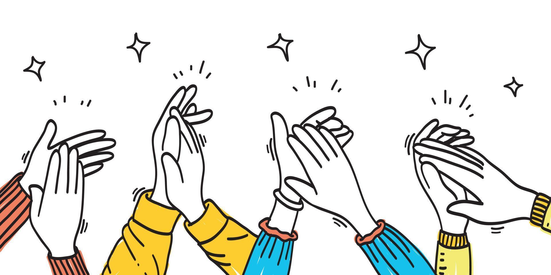 Applause drawing in color. Vector illustration.