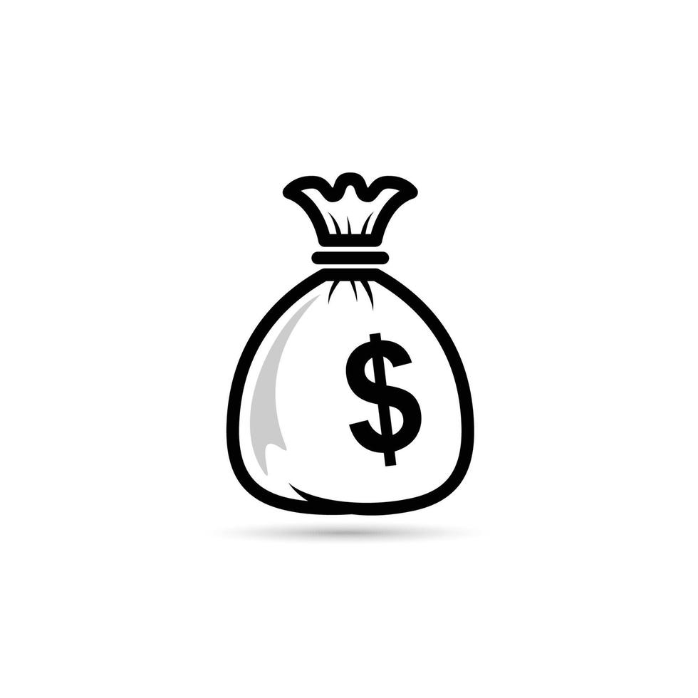 Money bag icon. Money icon vector design illustration. Money bag icon collection. Money bag icon simple sign.