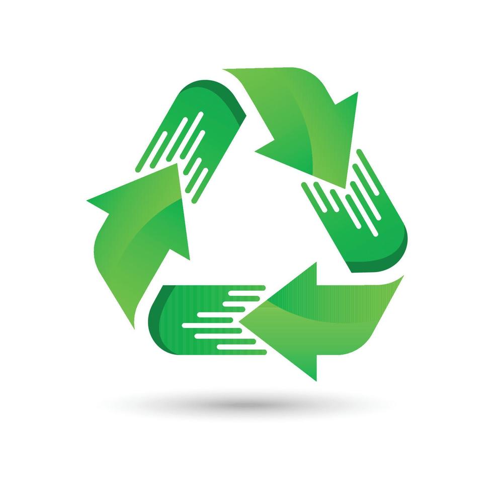 Recycle icon. Recycle icon vector design illustration. Recycle icon green color. Recycle icon simple sign.