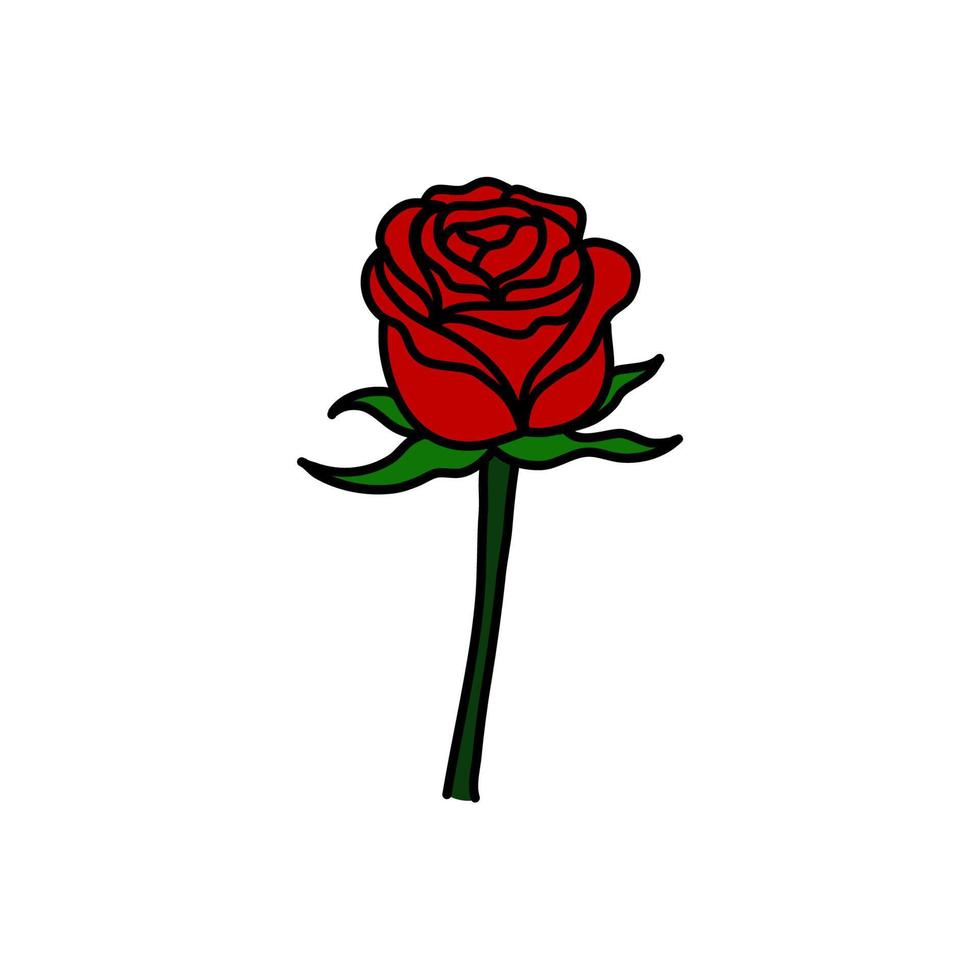 icono de flor de rosa. ilustración de diseño de vector de flor rosa. signo de símbolo de flor de rosa.