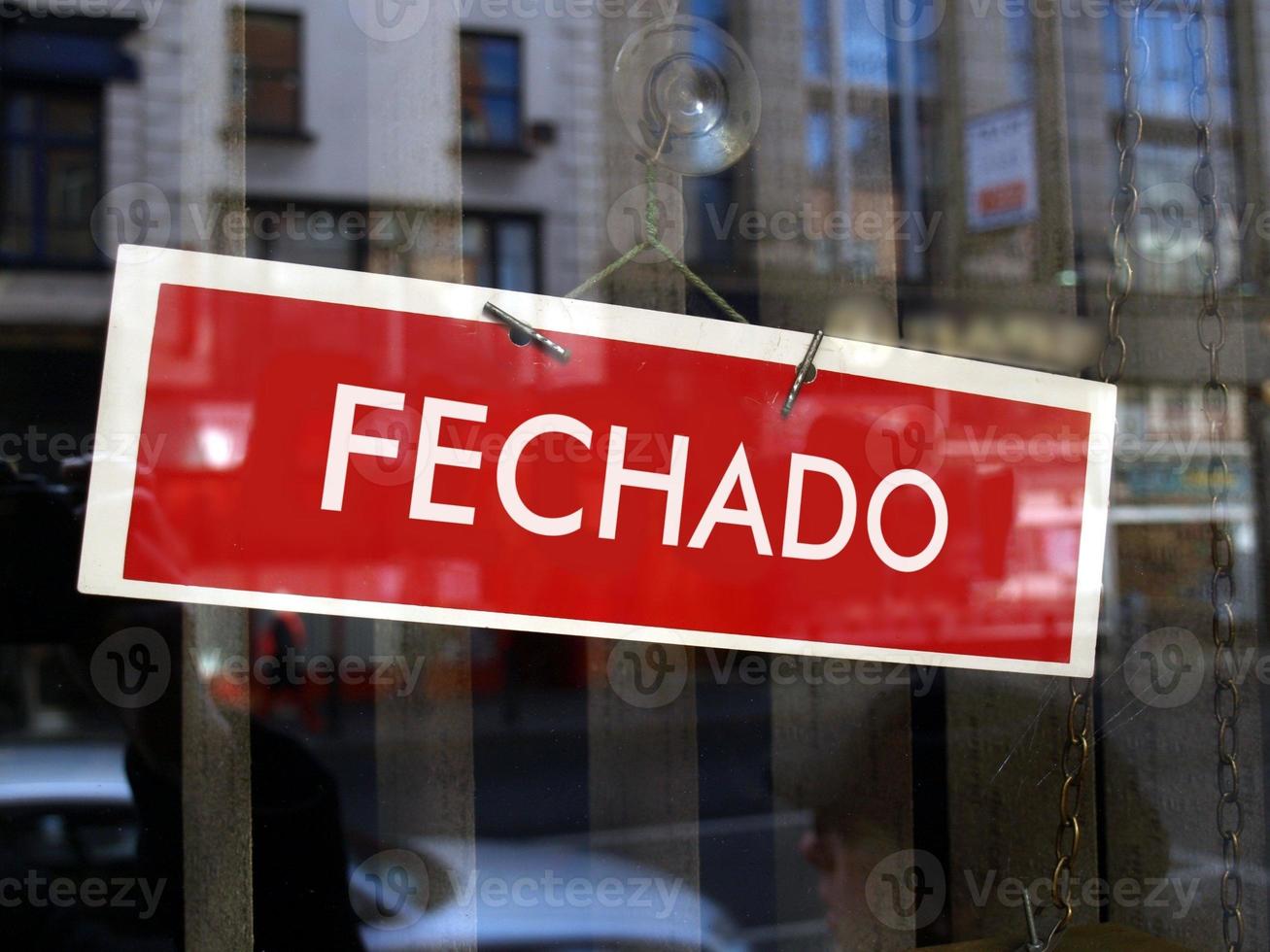 Portuguese closed shop sign photo