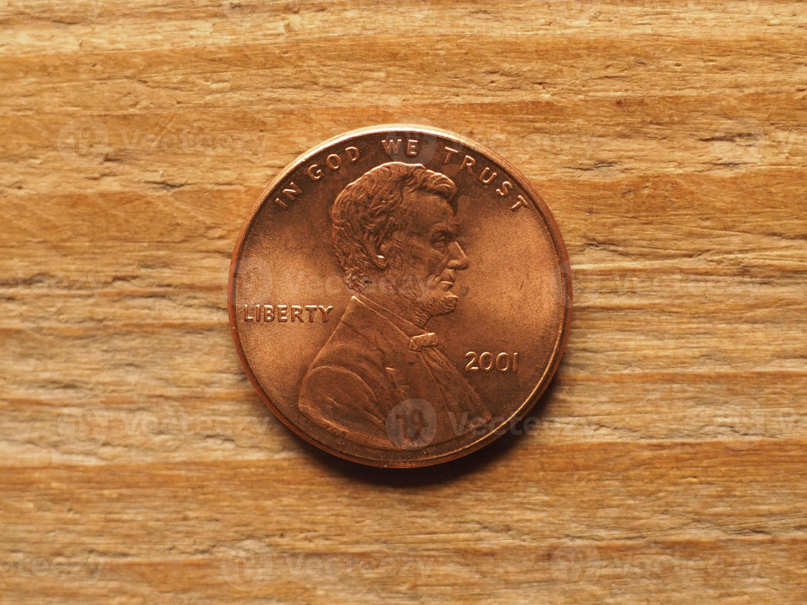 1 cent coin, obverse side showing Lincoln, currency of the USA