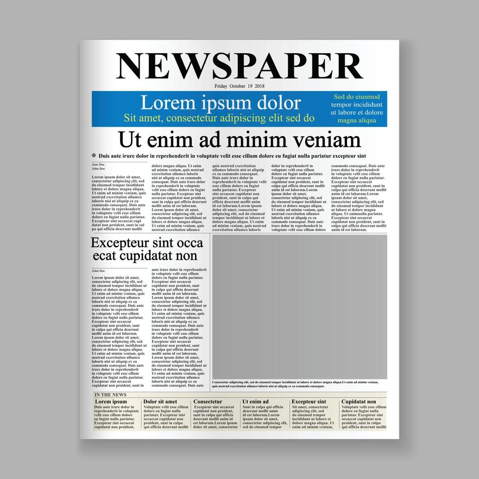 newspaper front page vector