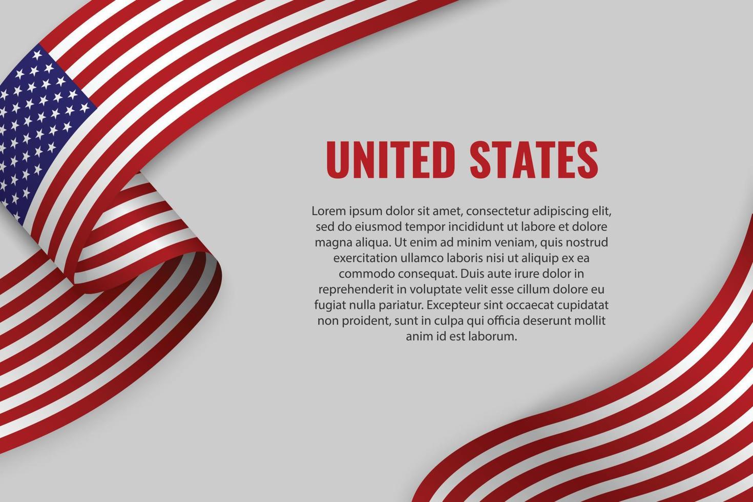 Waving ribbon with flag vector