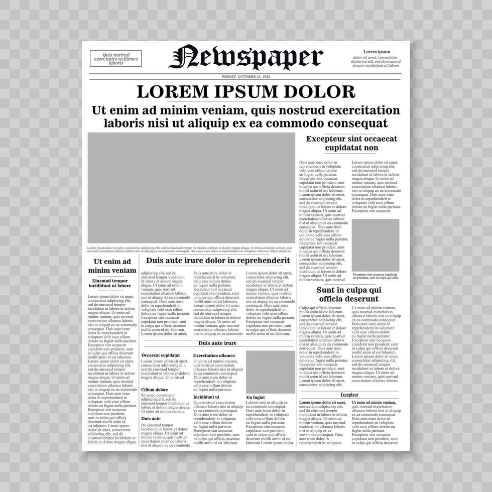 newspaper front page vector