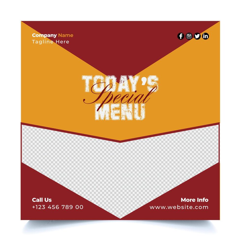 Restaurant Food Social Media Post and Stories Template Design vector