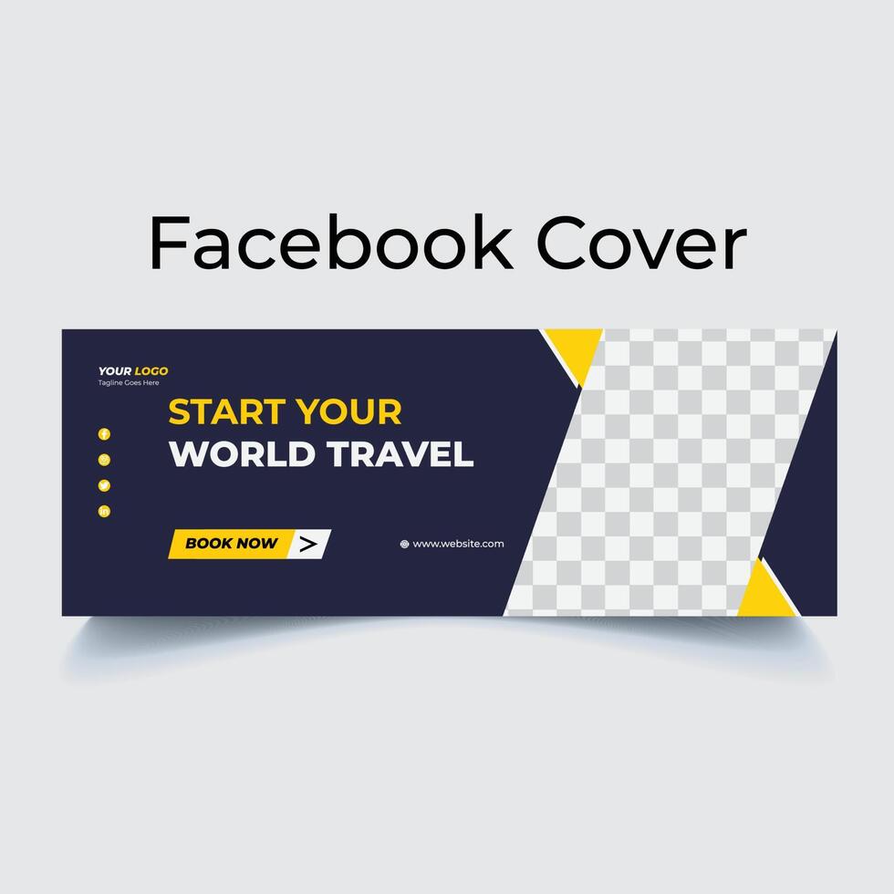 diseño de portada de facebook de viaje vector