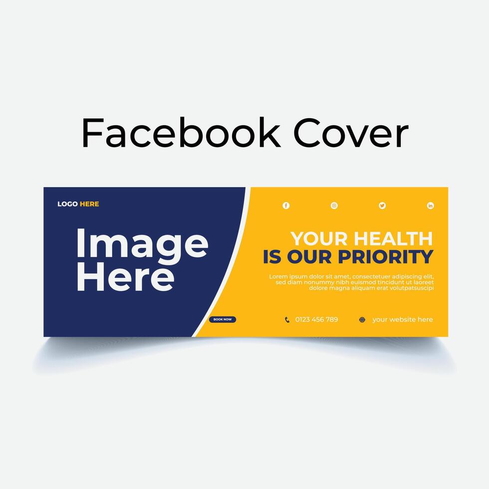 Medical Facebook Cover Template Design vector