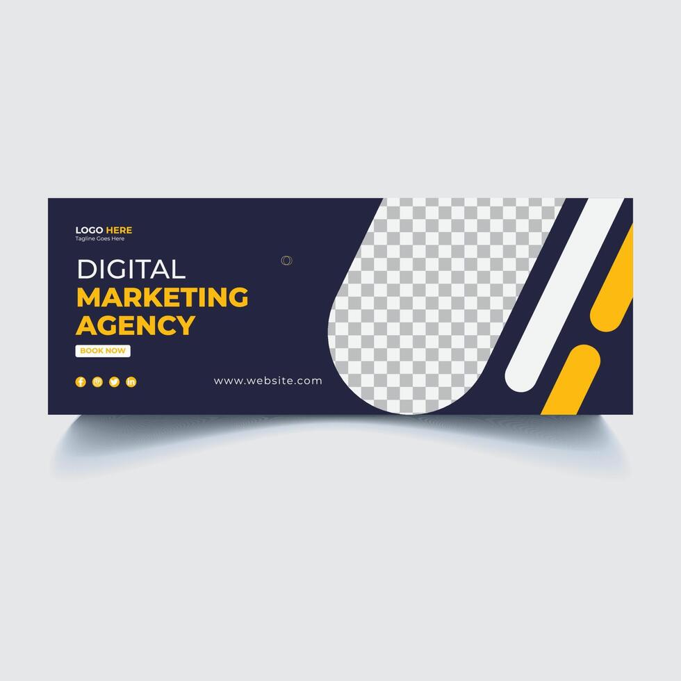 Digital Marketing Agency Facebook Cover Template vector