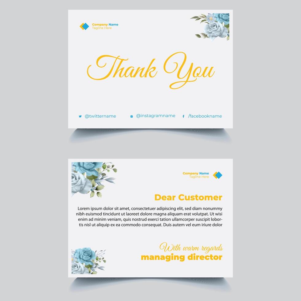 Corporate Thank You Card Template vector