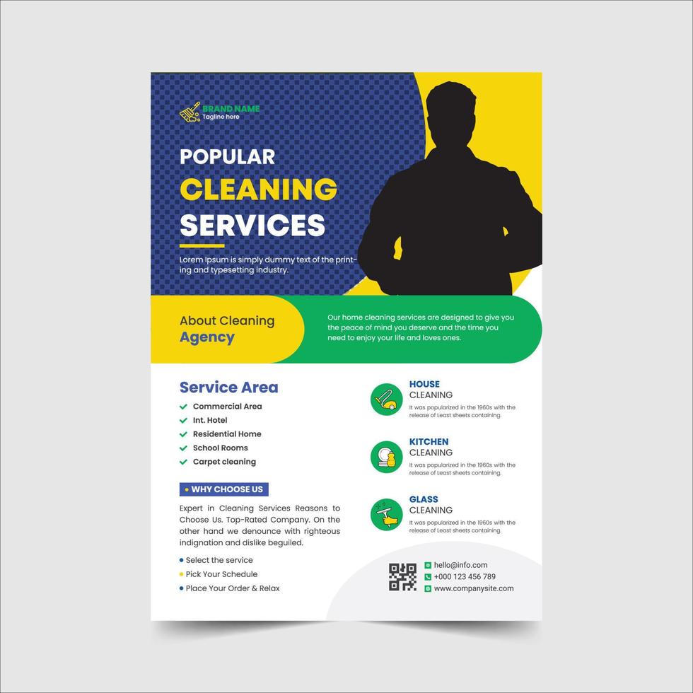 cleaning service business flyer design vector