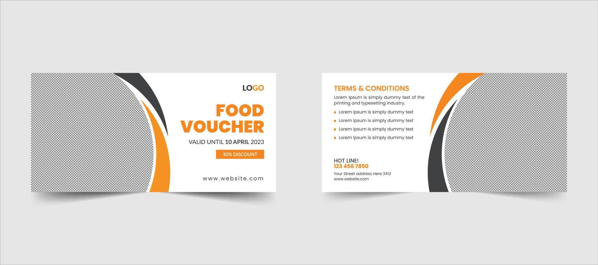 Food gift voucher Template design vector