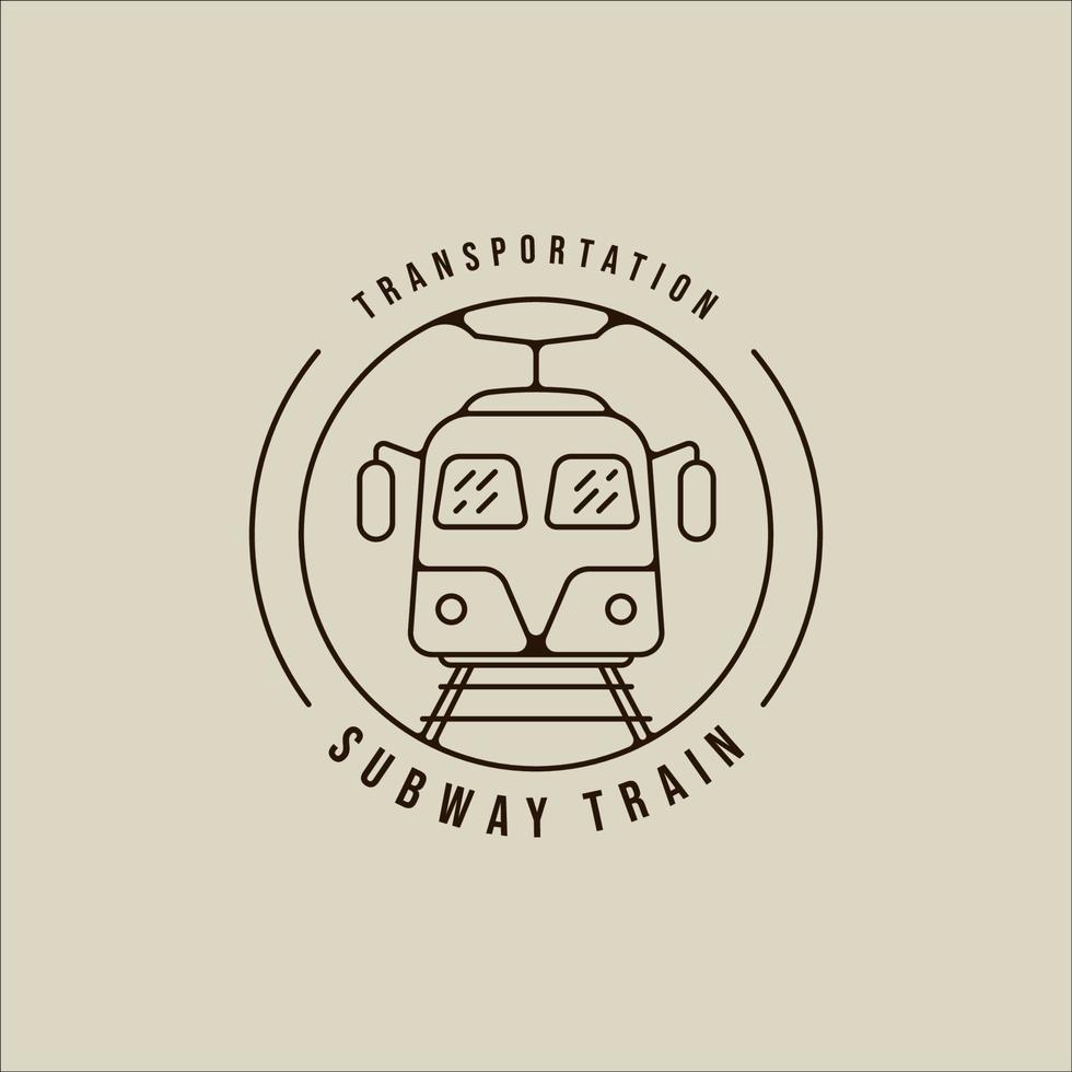 subway train logo line art vector simple minimalist illustration template icon graphic design. railway transportation sign or symbol for business or travel transport concept with circle badge