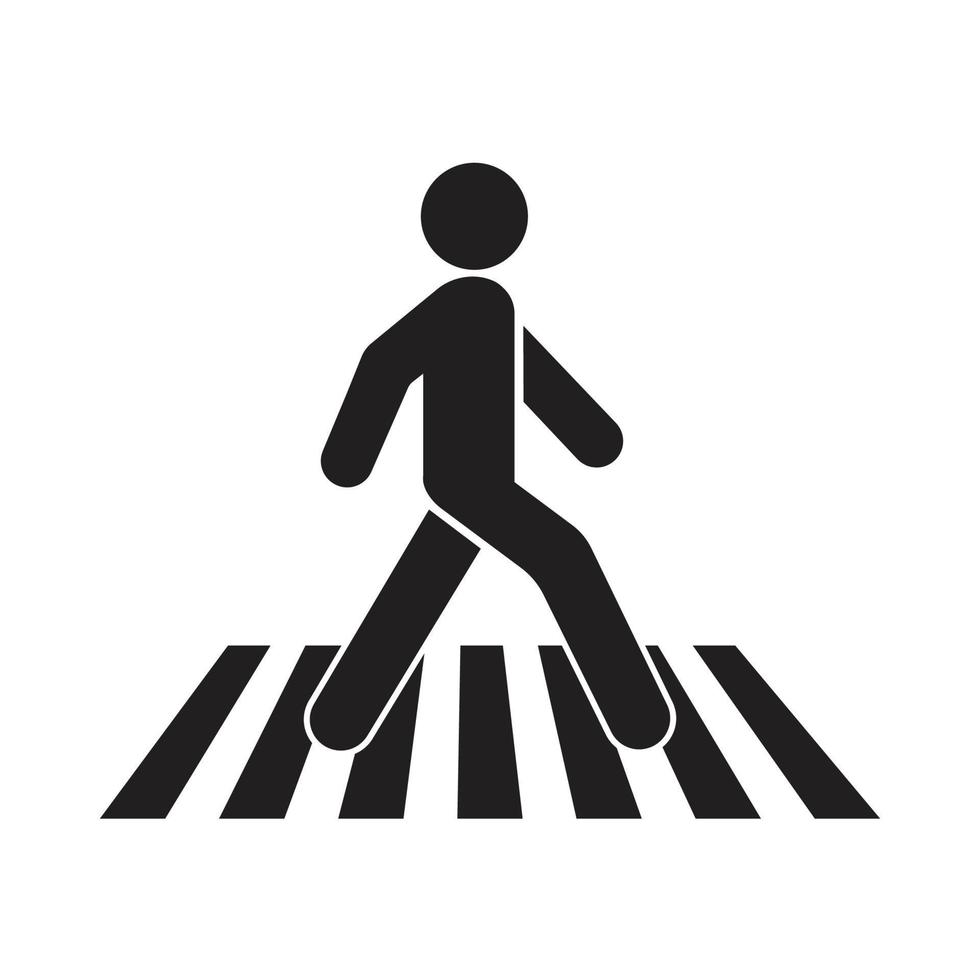 human walk crosswalk icon vector