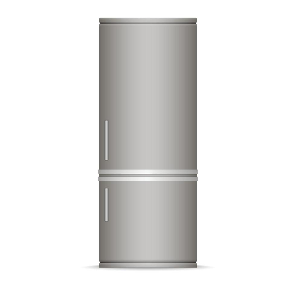 Modern silver refrigerator vector
