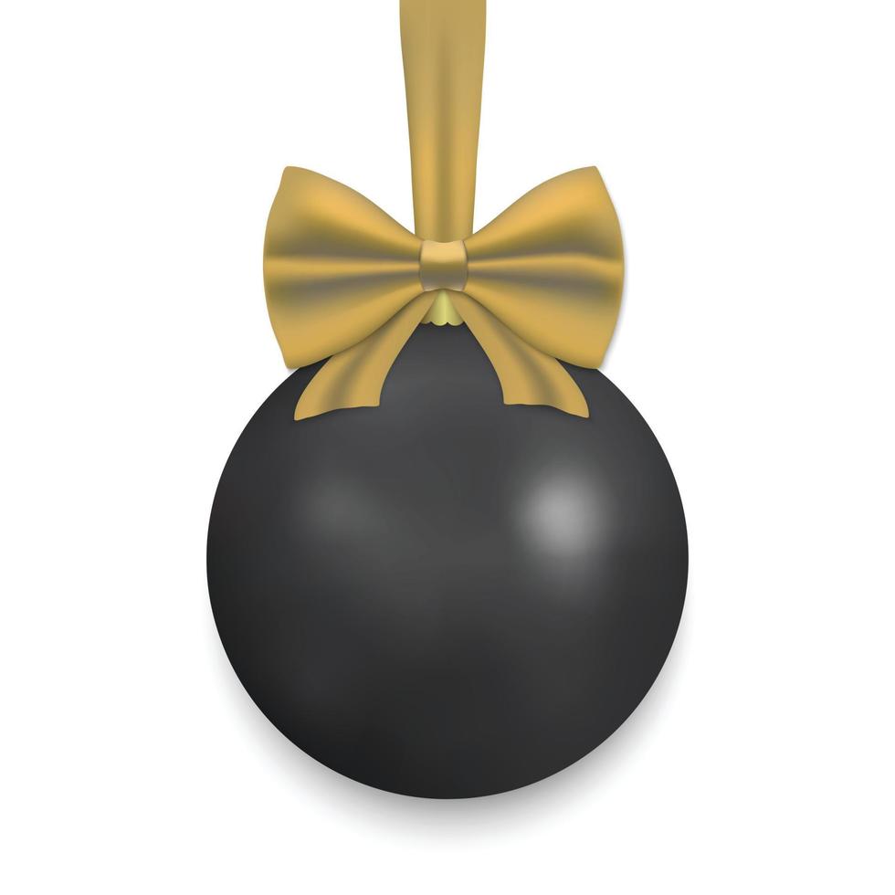 Christmas ball with ribbon and a bow vector