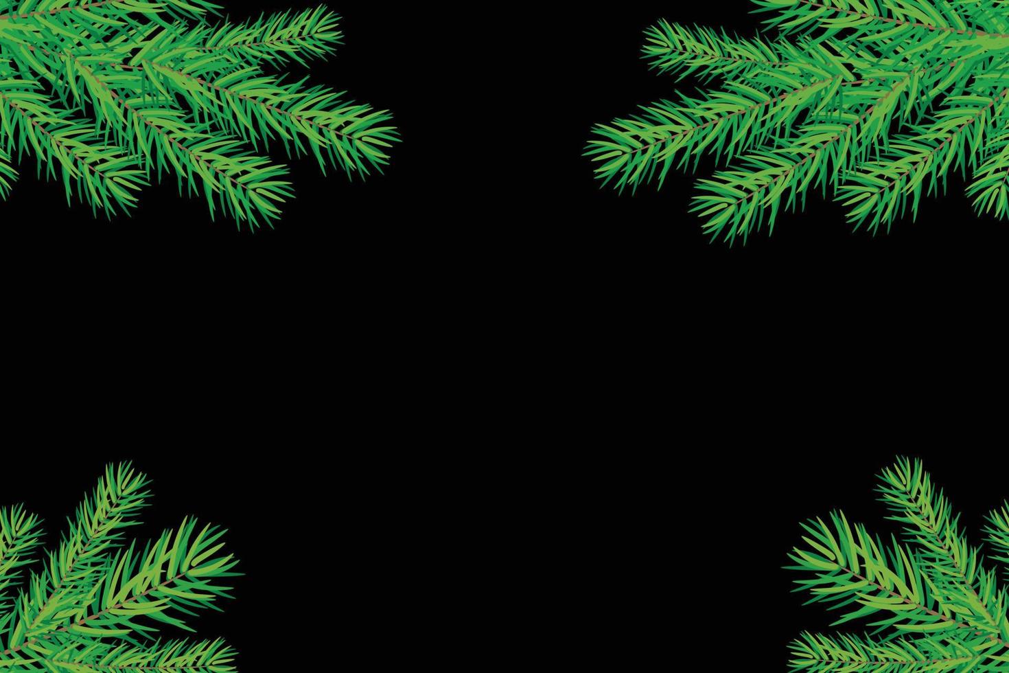 background with Christmas trees branches vector