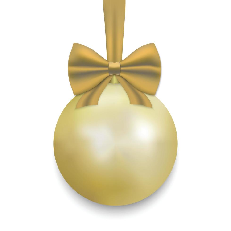 Christmas ball with ribbon and a bow vector