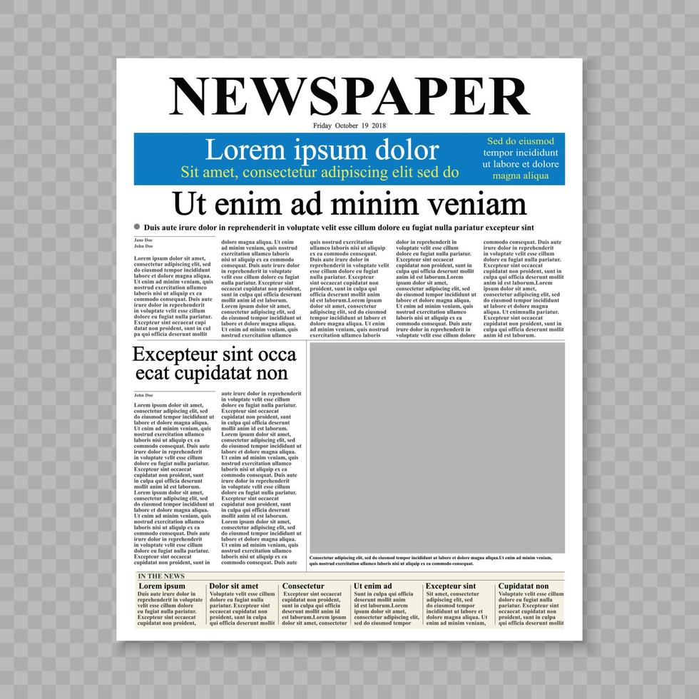newspaper front page vector