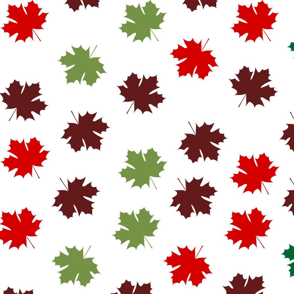 Texture of Red maple leaves on white background and patterns in autumn leaves vector and illustration