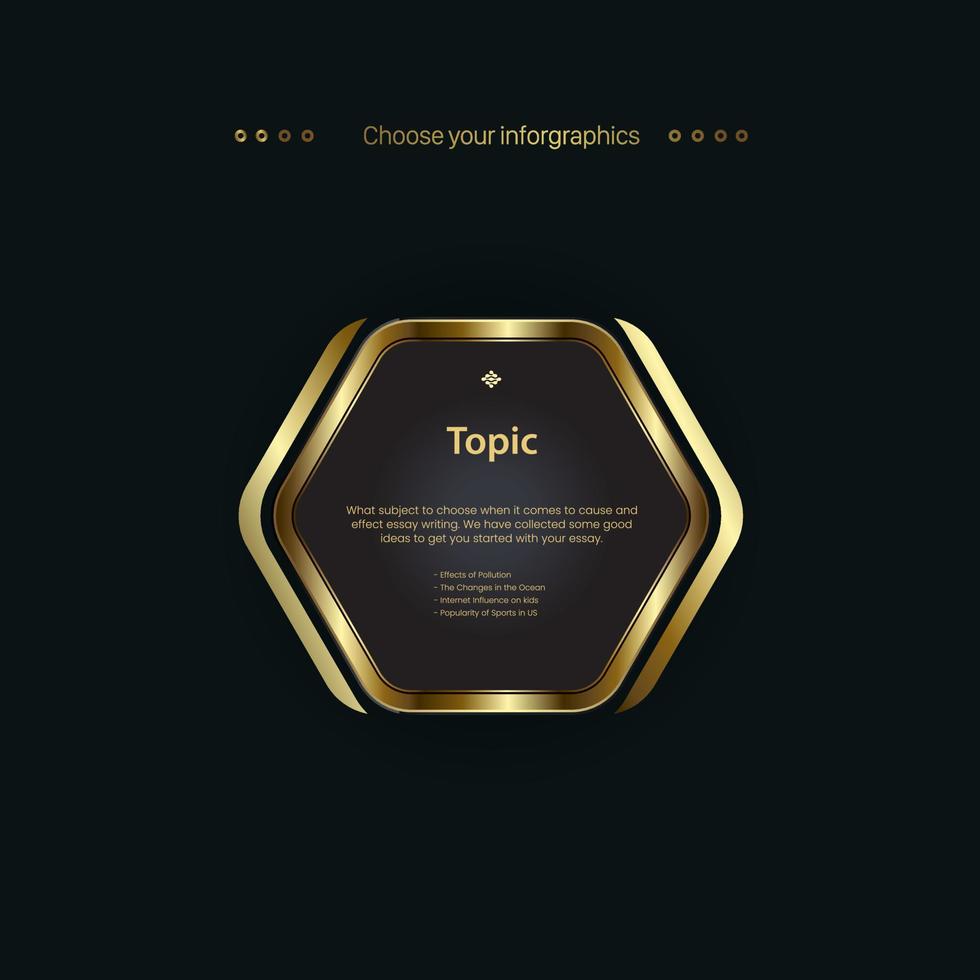 Polygons Luxury options Infographic and Golden template vector
