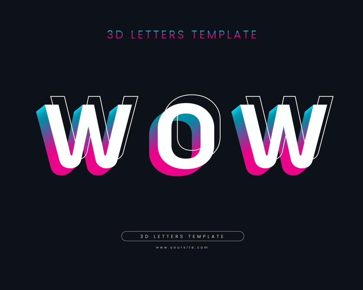 A 3D colorful letters design with rainbow gradient template style vector
