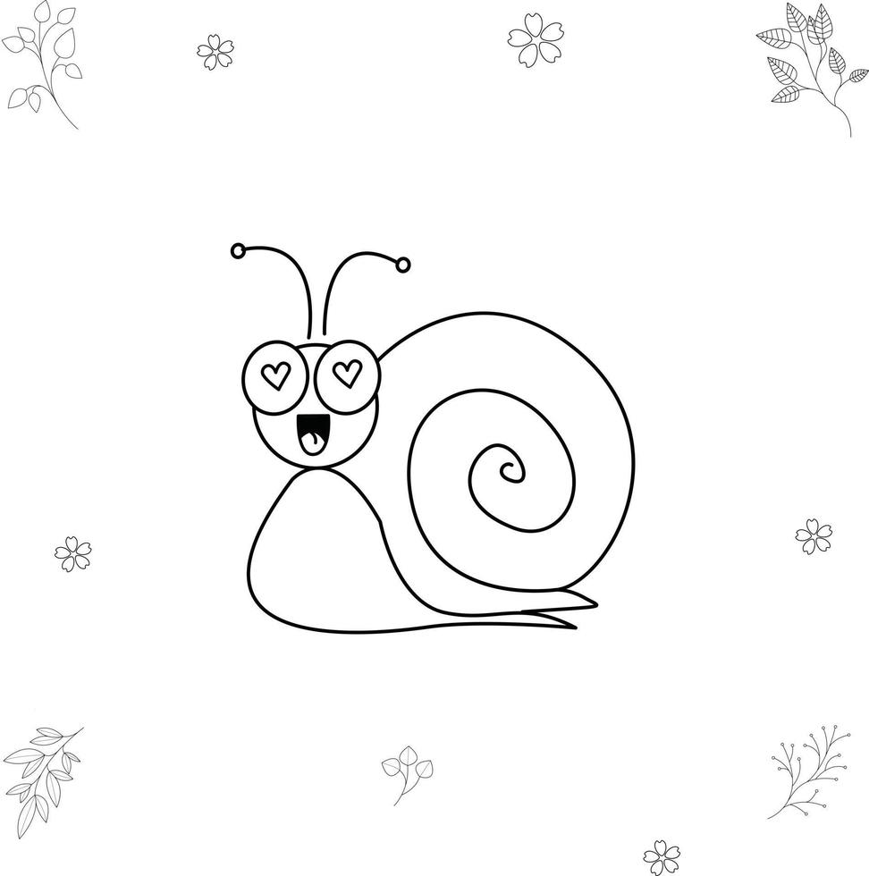 snail vector illustration for coloring book
