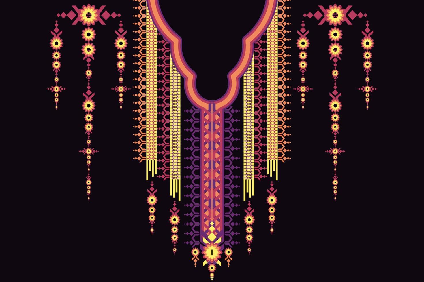 Native embroidery designs from Mexican geometric shapes. vector