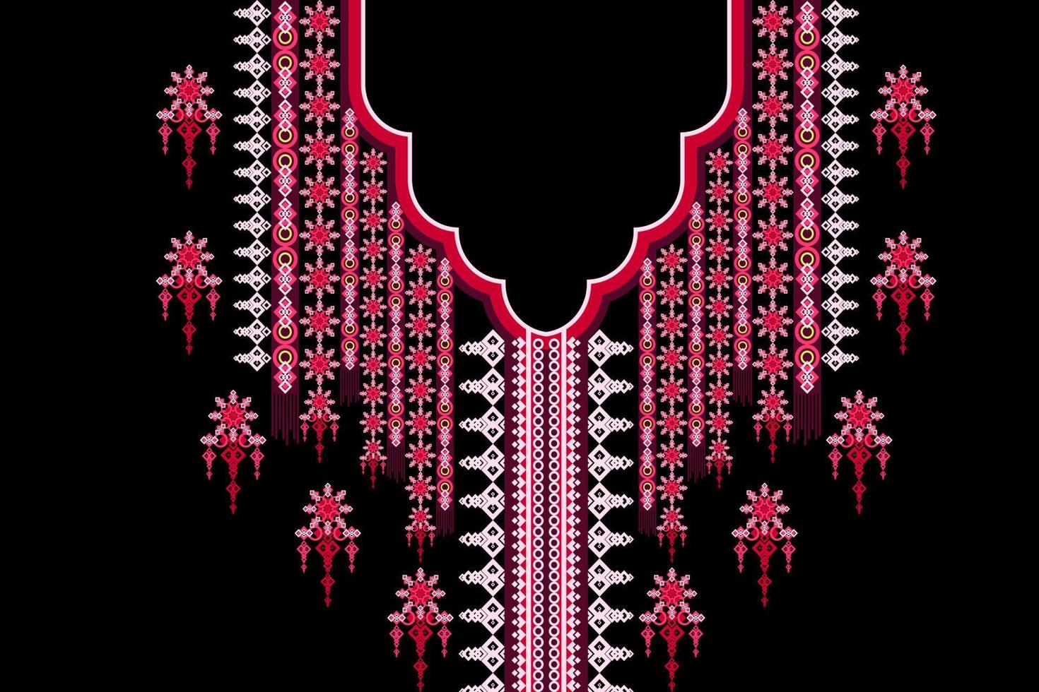 Native embroidery designs from Mexican geometric shapes. vector