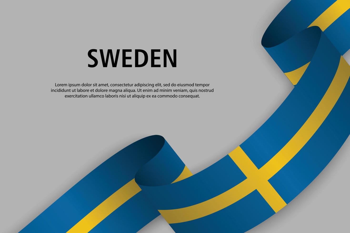 Waving ribbon with Flag, vector illustration