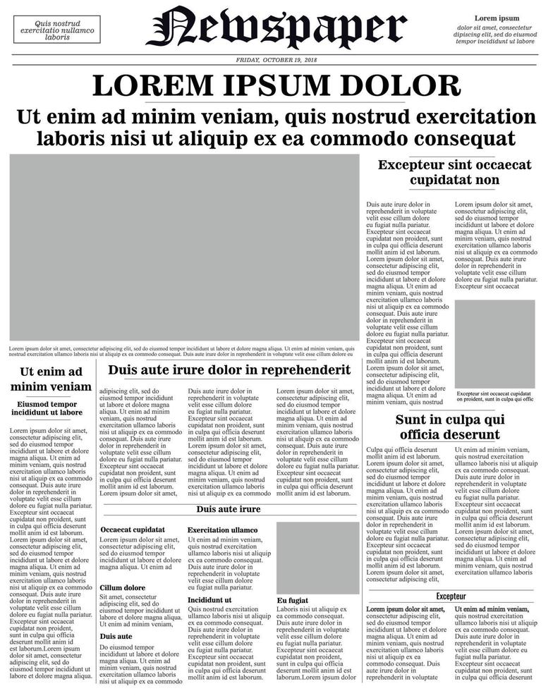 newspaper front page vector
