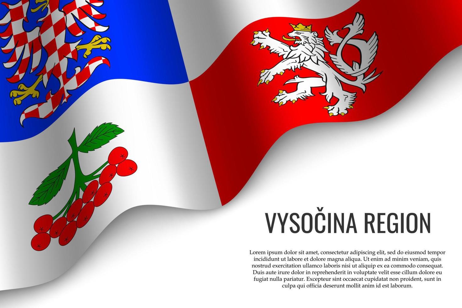 waving flag of region Czech Republic vector