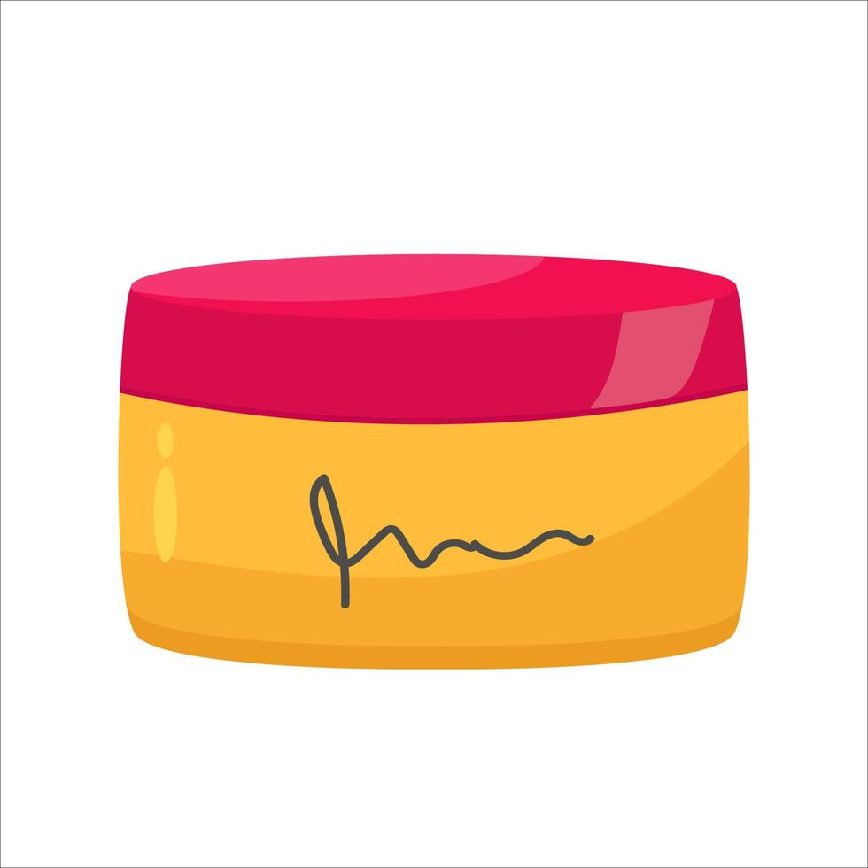cream in red tube, bottle . protection for the skin . Flat icon. Vector illustration isolated on white background