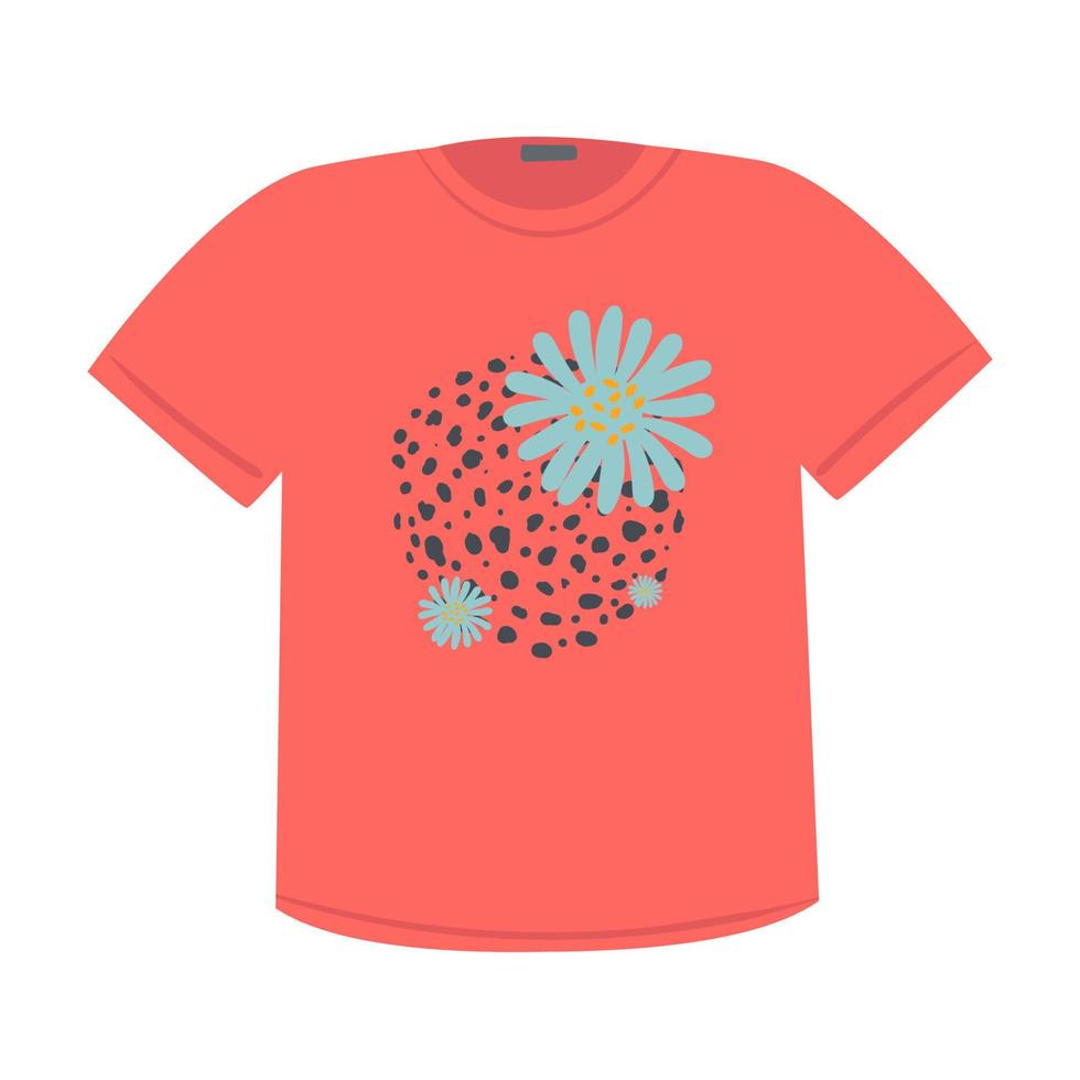 vector isolated colorful T-shirts with fashion prints on ligth background for your design