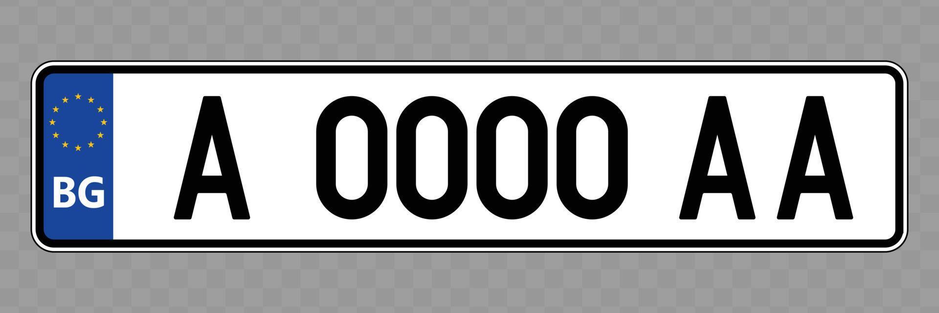 Vehicle number plate vector