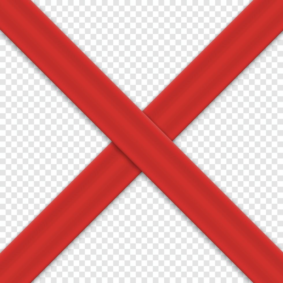 Realistic red ribbon isolated vector