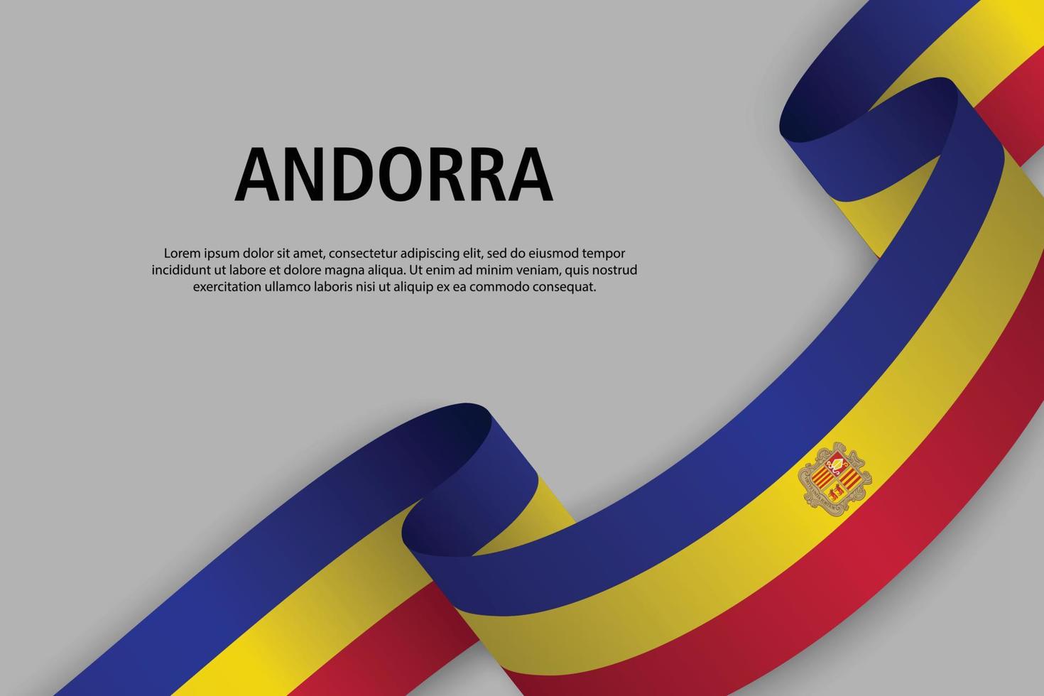 cinta ondeante con bandera, ilustración vectorial vector