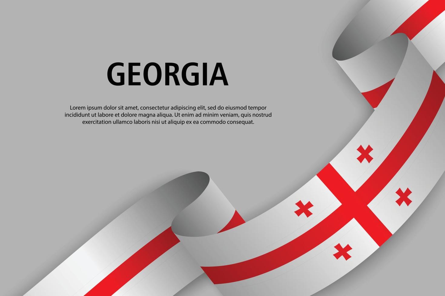 Waving ribbon with Flag, vector illustration