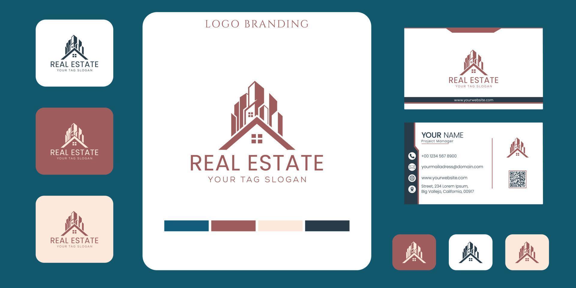 Real estate logo and business branding template design inspiration vector