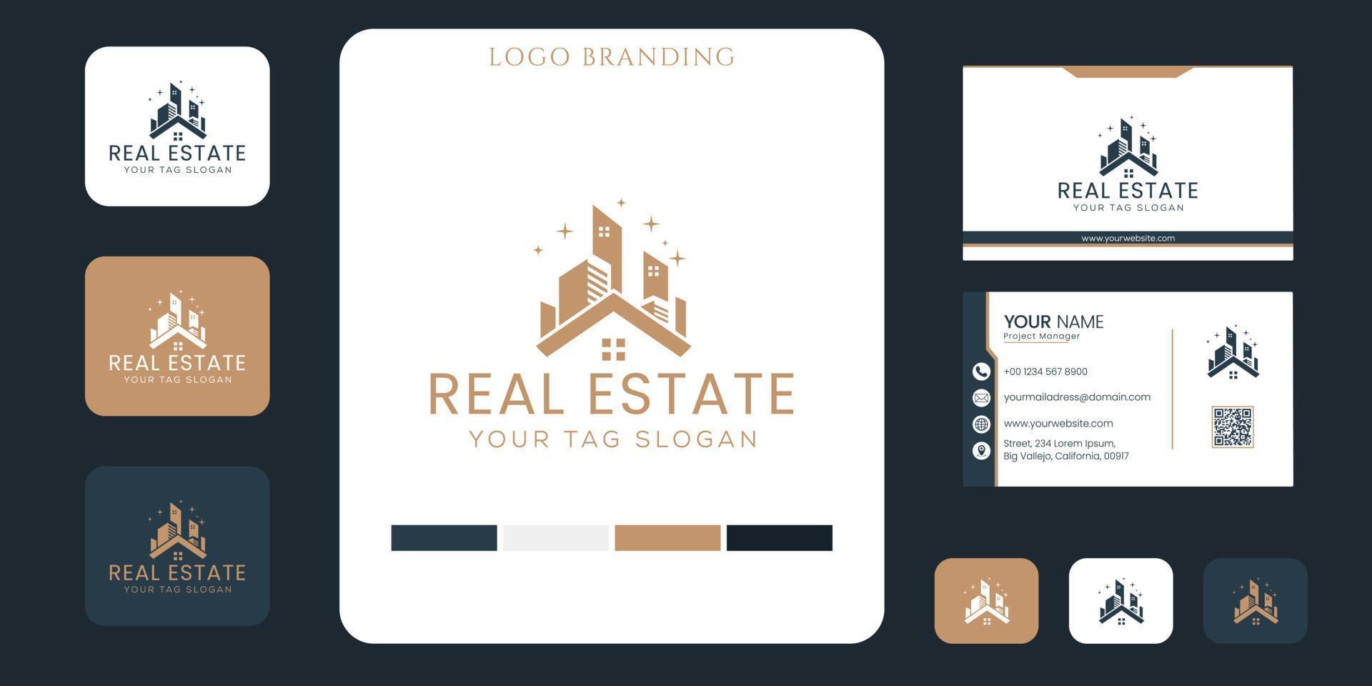 Real estate logo and business branding template design inspiration vector