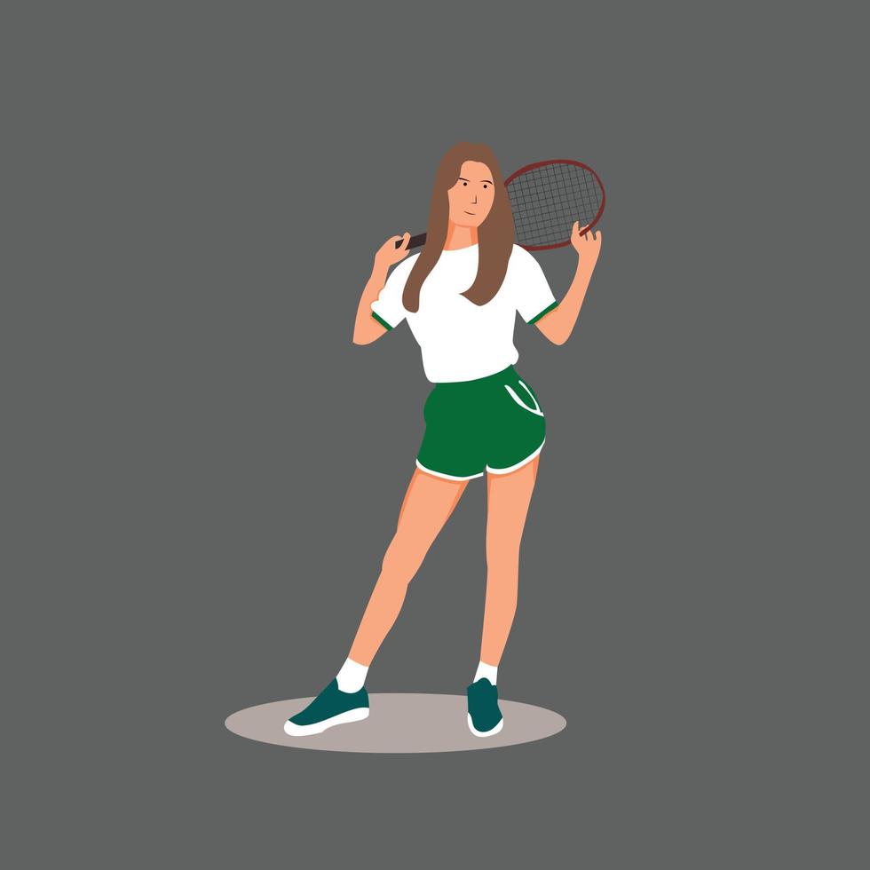 Badminton female  Player vector design